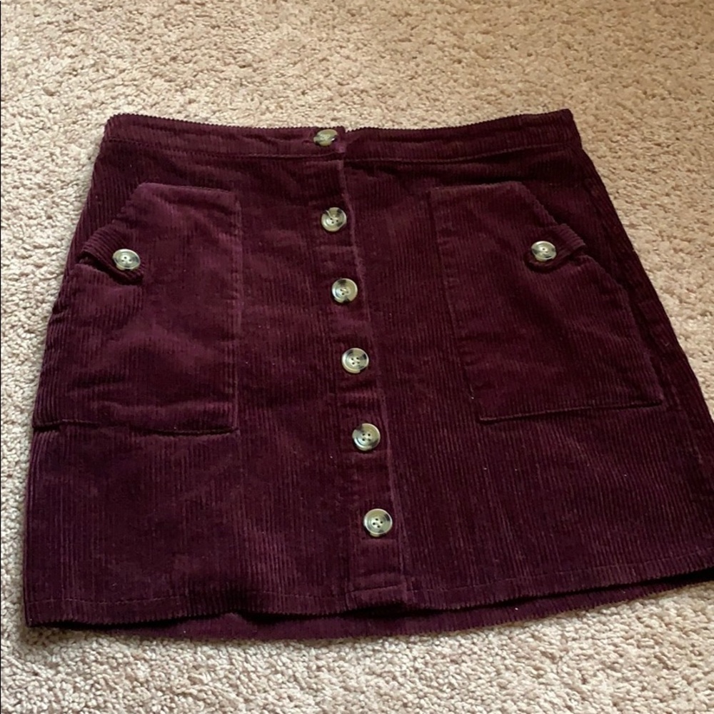 Button up Corduroy Mini Skirt, Large